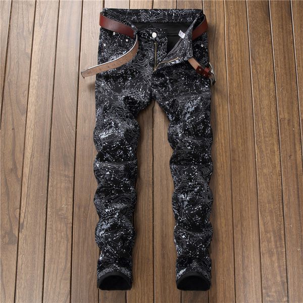 men's jeans irregular stripe print men black denim pant trouser slim fit strechy fancy skinny, Blue
men's jeans irregular stripe print men black denim pant trouser slim fit strechy fancy skinny, Blue