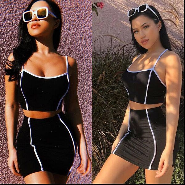 fashion two pieces set women clothing crop and pencil skirt spaghetti strap two pieces outfits, Gray
fashion two pieces set women clothing crop and pencil skirt spaghetti strap two pieces outfits, Gray