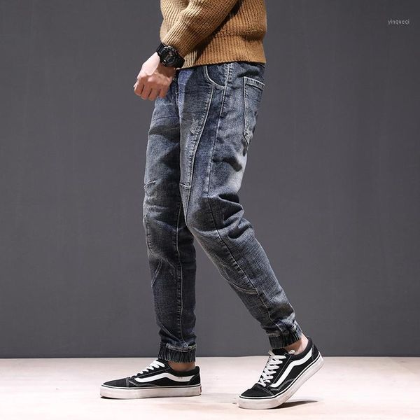 2020 new men jeans denim jogger draw rope design hip hop joggers for men skinny jeans hip hop denim pants1, Blue
2020 new men jeans denim jogger draw rope design hip hop joggers for men skinny jeans hip hop denim pants1, Blue