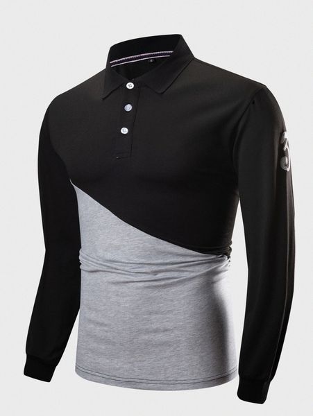 men two tone polo shirt 27mb#, White;black