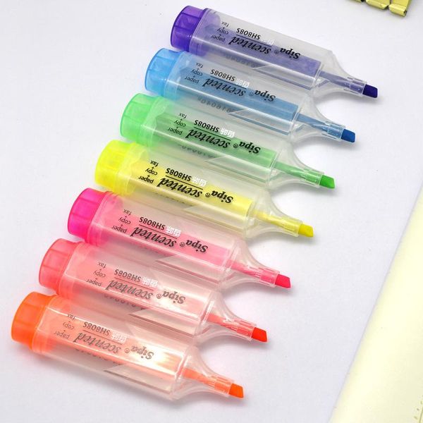 scented color highlighter pen transparent body book marker spot liner stationery office school supplies f278, Black;red
scented color highlighter pen transparent body book marker spot liner stationery office school supplies f278, Black;red