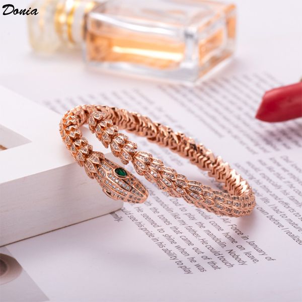 donia jewelry european and american fashion exaggerated snake shaped copper micro inlaid bracelet for women's opening designer bracelet, Black
donia jewelry european and american fashion exaggerated snake shaped copper micro inlaid bracelet for women's opening designer bracelet, Black