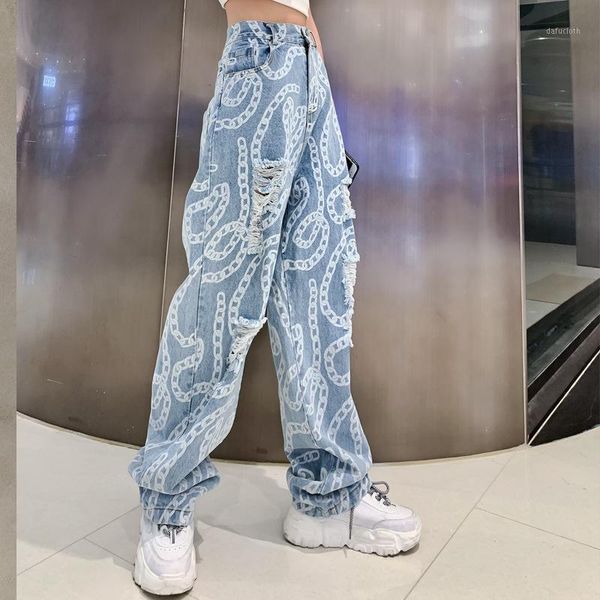 streetwear denim straight pants hiphop ripped jeans for women loose woman hole jeans 2021 summer high waist fashion chain print1, Blue
streetwear denim straight pants hiphop ripped jeans for women loose woman hole jeans 2021 summer high waist fashion chain print1, Blue