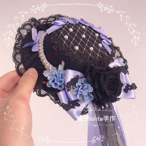 black sweet and cute sweet little hat black and purple princess cat headwear side clip props style cosplay vintage bow girl, Blue;gray
black sweet and cute sweet little hat black and purple princess cat headwear side clip props style cosplay vintage bow girl, Blue;gray
