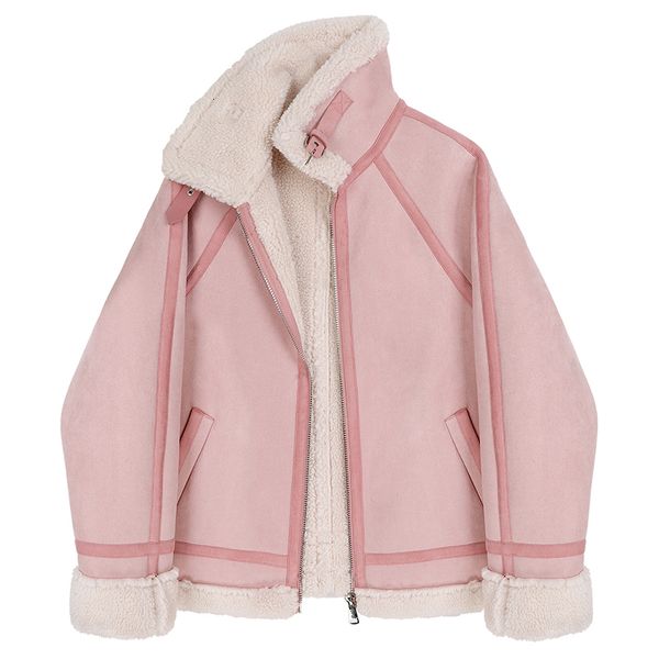 2021 new winter thick female jacket leather lamb oversized turn collar down streetwear pink sheepskin outwear tzz0, Black
2021 new winter thick female jacket leather lamb oversized turn collar down streetwear pink sheepskin outwear tzz0, Black