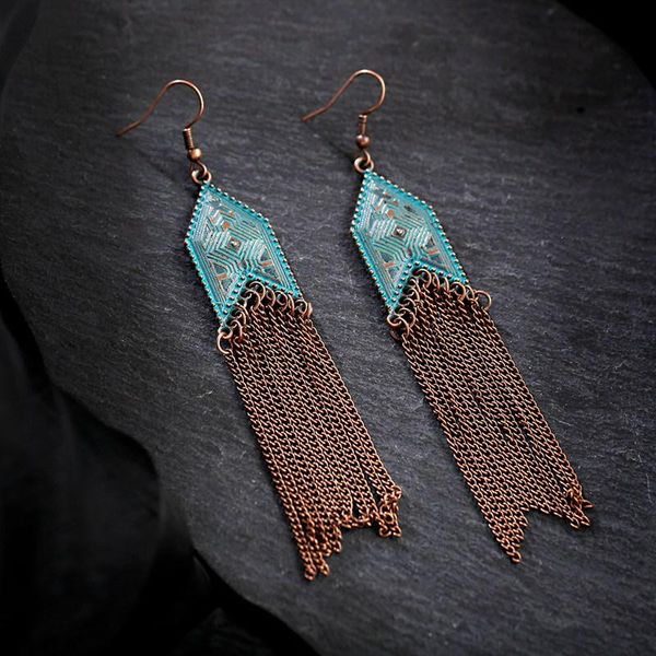dangle & chandelier women's tassel earrings rhombus alloy long chain bohemia jhumka orecchini etnici, Silver
dangle & chandelier women's tassel earrings rhombus alloy long chain bohemia jhumka orecchini etnici, Silver