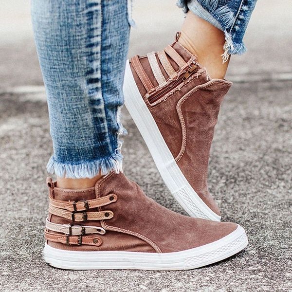 women boots 2020 autumn flat casual shoes high canvas shoes zipper buckle round toe ladies boots fashion women booties #cx2j
women boots 2020 autumn flat casual shoes high canvas shoes zipper buckle round toe ladies boots fashion women booties #cx2j