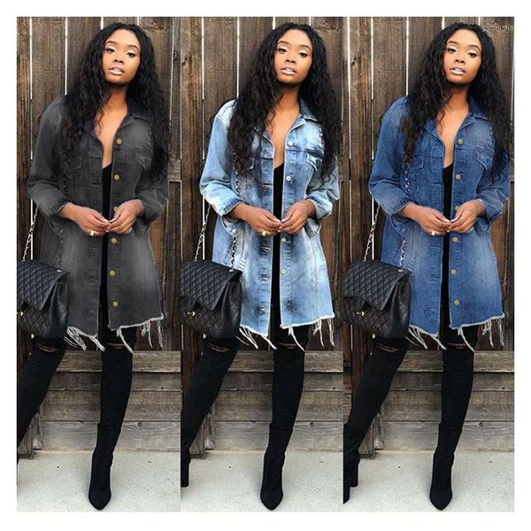 women plain casual long sleeve lapel single-breasted denim coats jackets blouse ladies loose party wedding outwear1, Black;brown
women plain casual long sleeve lapel single-breasted denim coats jackets blouse ladies loose party wedding outwear1, Black;brown