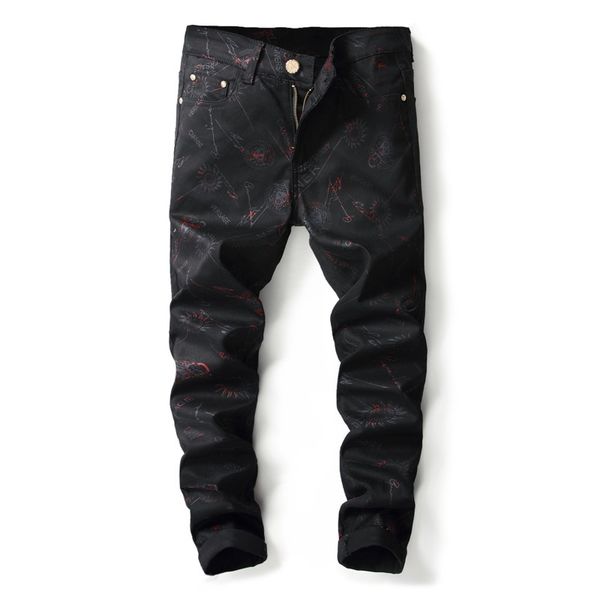 2019 men's hip hop denim pants punk rock nightclub dj letter printed pattern slim jeans motorcycle jeans, Blue
2019 men's hip hop denim pants punk rock nightclub dj letter printed pattern slim jeans motorcycle jeans, Blue