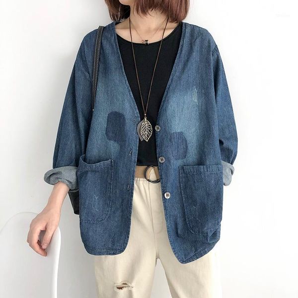 women's jackets women denim jacket long sleeve cardigan pockets solid color coat female 2021 spring autumn v-neck fashion coat1, Black;brown
women's jackets women denim jacket long sleeve cardigan pockets solid color coat female 2021 spring autumn v-neck fashion coat1, Black;brown