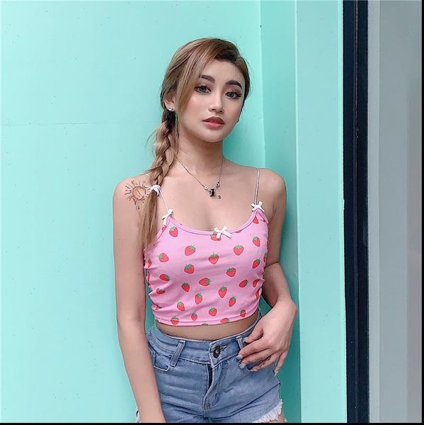 fashion summer women ladies sweet strawberry print crop sling casual slim elastic casual club vest camisole, White
fashion summer women ladies sweet strawberry print crop sling casual slim elastic casual club vest camisole, White