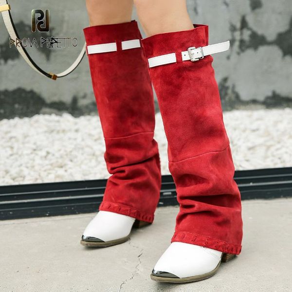 pp frosted cowhide leather belt buckle embellished high socks boots women thick heels pointed toe unique handsome western boots, Black
pp frosted cowhide leather belt buckle embellished high socks boots women thick heels pointed toe unique handsome western boots, Black