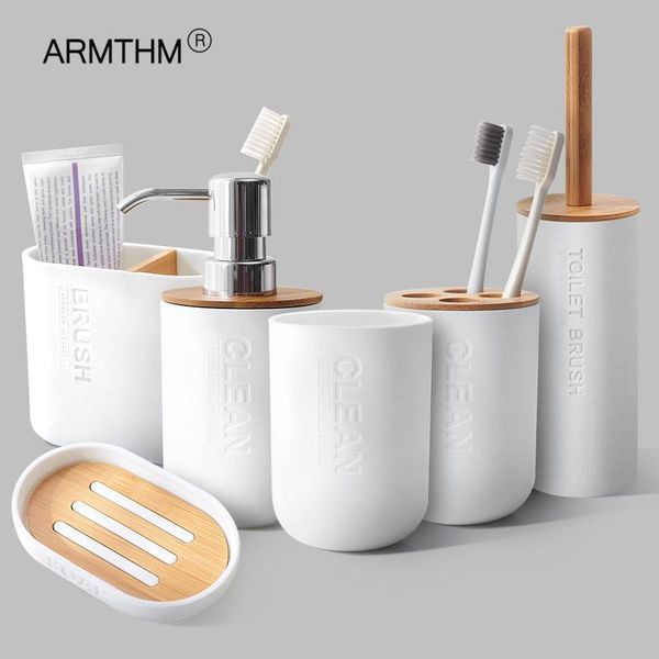 bathroom set toothbrush holder mouthwash cup toilet brush soap dish lotion tumblerful wash rack household/l bamboo
bathroom set toothbrush holder mouthwash cup toilet brush soap dish lotion tumblerful wash rack household/l bamboo