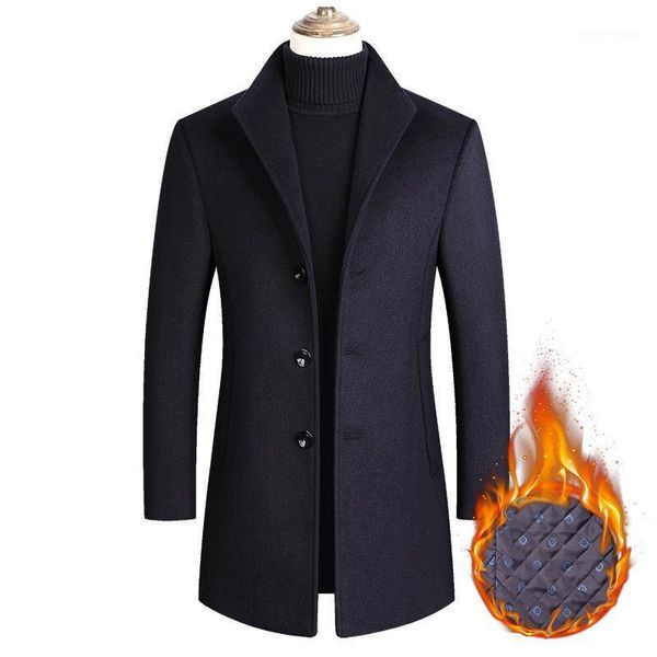 men's wool & blends 2021 winter fashion jacket men's high-quality brand coat casual slim long cotton coats collar trench black1, Black
men's wool & blends 2021 winter fashion jacket men's high-quality brand coat casual slim long cotton coats collar trench black1, Black