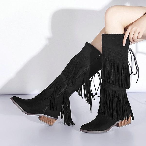 deat 2020 new autumn winter fashion thick heel side zipper long tube tassel non slip warm snow leather long boots women sg198, Black
deat 2020 new autumn winter fashion thick heel side zipper long tube tassel non slip warm snow leather long boots women sg198, Black