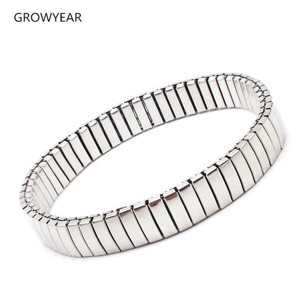 women men stainless steel jewelry elastic bracelet for metal stripe linked bangle silver color, Black
women men stainless steel jewelry elastic bracelet for metal stripe linked bangle silver color, Black
