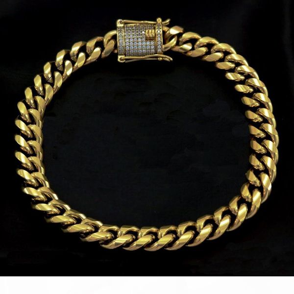 10mm mens cuban miami link bracelet rhinestone clasp iced out gold silver stainless steel chain bracelet 21cm, Black
10mm mens cuban miami link bracelet rhinestone clasp iced out gold silver stainless steel chain bracelet 21cm, Black