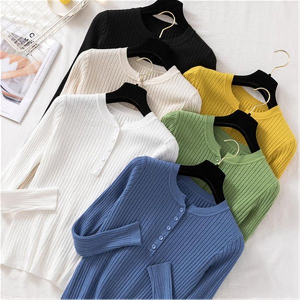 women's sweaters 2021 button sweater women basic slim knitted pullover pullovers jumper autumn winter korean style, White;black
women's sweaters 2021 button sweater women basic slim knitted pullover pullovers jumper autumn winter korean style, White;black