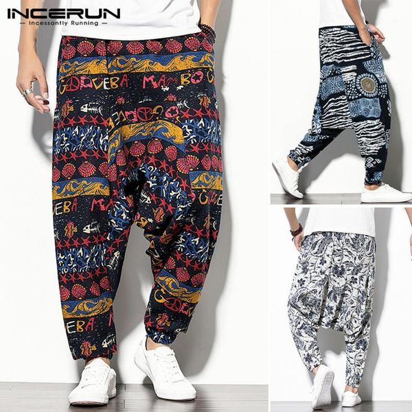incerun men printed harem pants elastic waist retro 2020 casual loose drop-crotch trousers men streetwear joggers wide leg pants1, Black 
incerun men printed harem pants elastic waist retro 2020 casual loose drop-crotch trousers men streetwear joggers wide leg pants1, Black