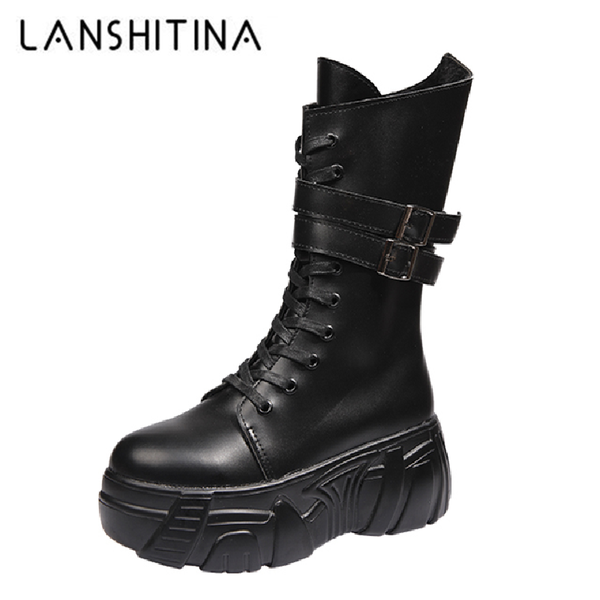 punk boots women leather platform chunky sneakers autumn 10cm wedge heels mid-calf boots woman winter fur warm motorcycle, Black
punk boots women leather platform chunky sneakers autumn 10cm wedge heels mid-calf boots woman winter fur warm motorcycle, Black