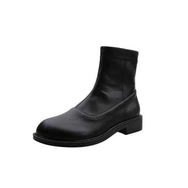 women autumn ankle boots female pu leather short boots with flat round toe young woman fashion all-match cute casual, Black
women autumn ankle boots female pu leather short boots with flat round toe young woman fashion all-match cute casual, Black