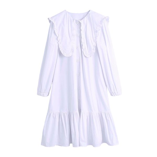 2021 new elegant women solid white pan collar dresses fashion ladies button vestidos sweet female draped dress um4g, Black;gray
2021 new elegant women solid white pan collar dresses fashion ladies button vestidos sweet female draped dress um4g, Black;gray