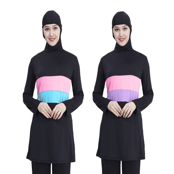 2021 new long-sleeve women contrast color with hijab hoodie swimming in surf wear bathing suit more size ydg7, Red
2021 new long-sleeve women contrast color with hijab hoodie swimming in surf wear bathing suit more size ydg7, Red