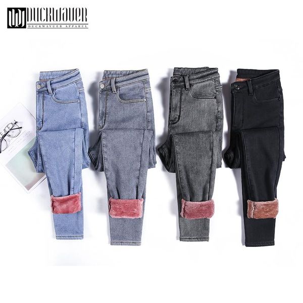 women's jeans duckwaver women velvet lining winter thick fleece high waist full length pencil mom plus size trousers, Blue
women's jeans duckwaver women velvet lining winter thick fleece high waist full length pencil mom plus size trousers, Blue