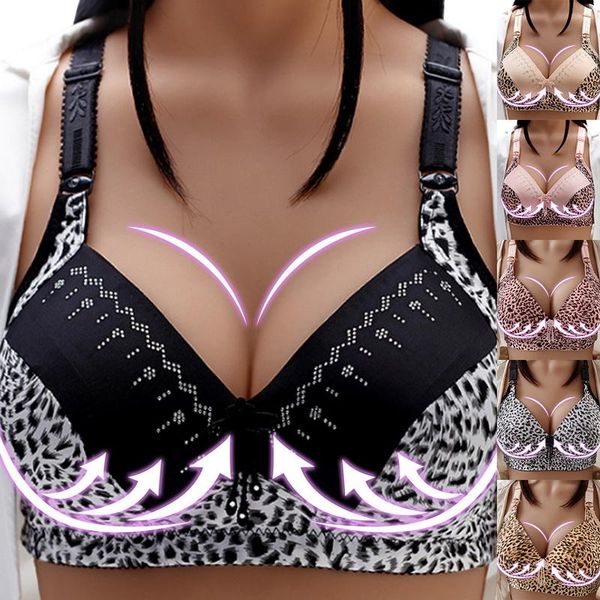 bras plus size women underwear bra full coverage wire soft leopard print big breast bulks breathable bralette, Red;black
bras plus size women underwear bra full coverage wire soft leopard print big breast bulks breathable bralette, Red;black
