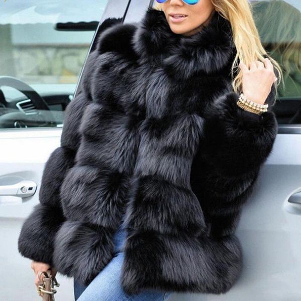 2021 autumn winter faux fur cost for women thicken warm artificial parkas fur jacket female loose vintage cardigan outerwear, Black
2021 autumn winter faux fur cost for women thicken warm artificial parkas fur jacket female loose vintage cardigan outerwear, Black