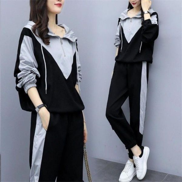 women's tracksuits autumn women solid color hooded sweatshirt and pant tracksuit sport suit, Gray
women's tracksuits autumn women solid color hooded sweatshirt and pant tracksuit sport suit, Gray