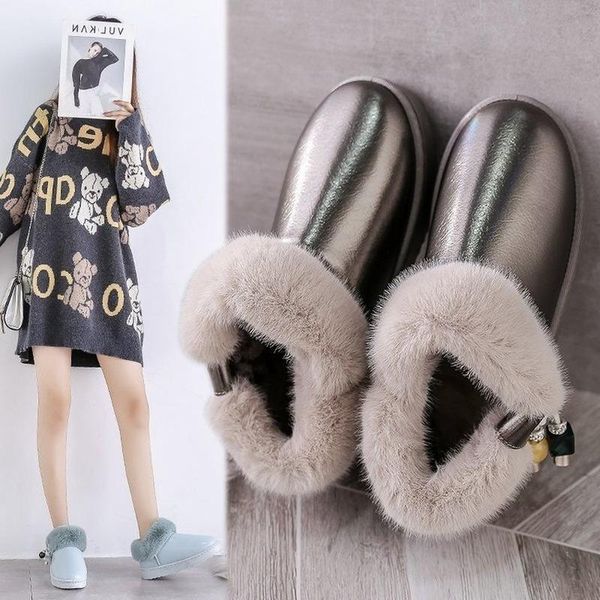 winter new women's shoes glossy snow boots ladies thick warm short boots women flat bottom women cotton shoes booties woman, Black
winter new women's shoes glossy snow boots ladies thick warm short boots women flat bottom women cotton shoes booties woman, Black