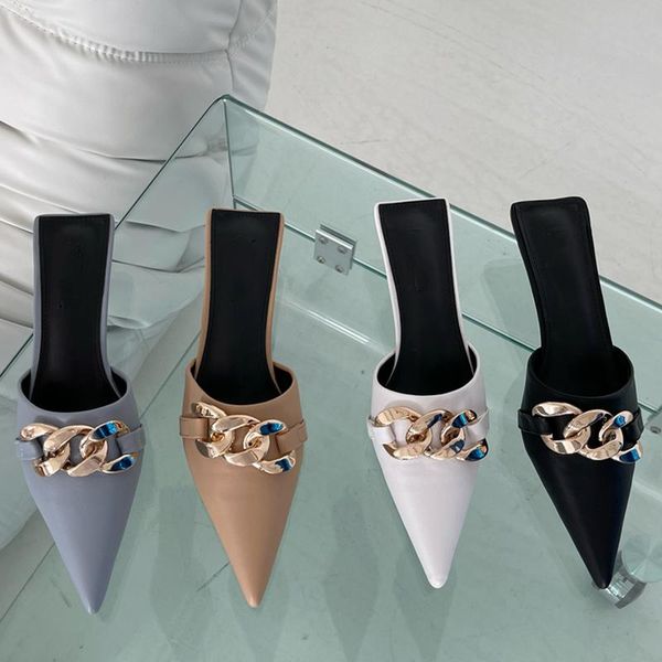 slippers 2021 women fashion chain thin heels slides shoes woman pointed toe female slip on mules casual ladies, Black
slippers 2021 women fashion chain thin heels slides shoes woman pointed toe female slip on mules casual ladies, Black