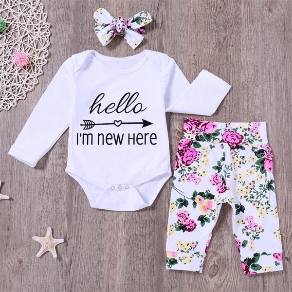 newborn baby girl clothes infant girls i' new here bodysuit floral pants bowknot headband 3pcs baby girls clothing sets 201030, Blue
newborn baby girl clothes infant girls i' new here bodysuit floral pants bowknot headband 3pcs baby girls clothing sets 201030, Blue