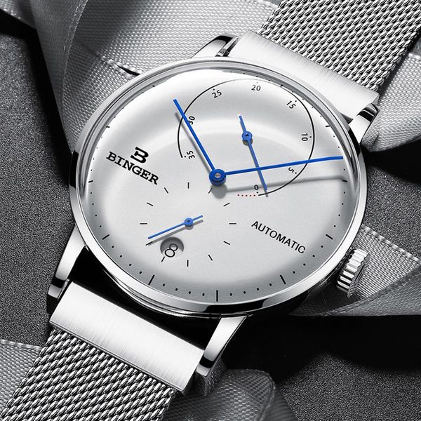 wristwatches switzerland binger watches men automatic mechanical watch sapphire waterproof full steel male, Slivery;brown
wristwatches switzerland binger watches men automatic mechanical watch sapphire waterproof full steel male, Slivery;brown