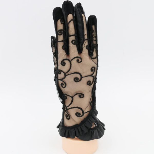 five fingers gloves fashion women wrist lace sheepskin glove solid genuine leather dressing sunscreen driving unlined, Blue;gray
five fingers gloves fashion women wrist lace sheepskin glove solid genuine leather dressing sunscreen driving unlined, Blue;gray