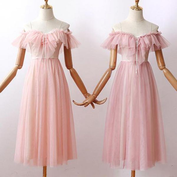 new design tea-length a-line tulle off the shoulder coktail coctail illusion blue pink cocktail dress elegant graduation dress, White;pink
new design tea-length a-line tulle off the shoulder coktail coctail illusion blue pink cocktail dress elegant graduation dress, White;pink