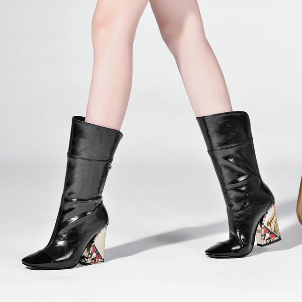 boots fashion sqaure toe knee high women leather heel mid-calf autumn winter slip on female shoes 20211, Black
boots fashion sqaure toe knee high women leather heel mid-calf autumn winter slip on female shoes 20211, Black
