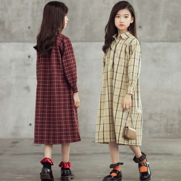 autumn winter 2020 cotton plaid sve middle school girls' children's shirt collar long skirt parent child drs, Red;yellow
autumn winter 2020 cotton plaid sve middle school girls' children's shirt collar long skirt parent child drs, Red;yellow