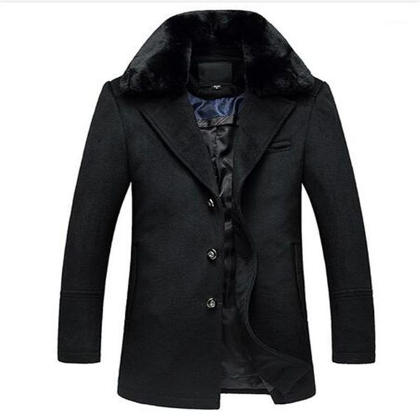 2018 new long thick warm cashmere jacket men excellent quality detachable fur collar casacos homem1, Black
2018 new long thick warm cashmere jacket men excellent quality detachable fur collar casacos homem1, Black