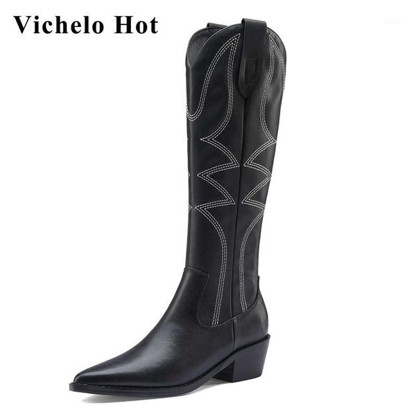 boots vichelo western split leather mixed colors pointed toe thick med heel zipper young girls knee-high l931, Black
boots vichelo western split leather mixed colors pointed toe thick med heel zipper young girls knee-high l931, Black