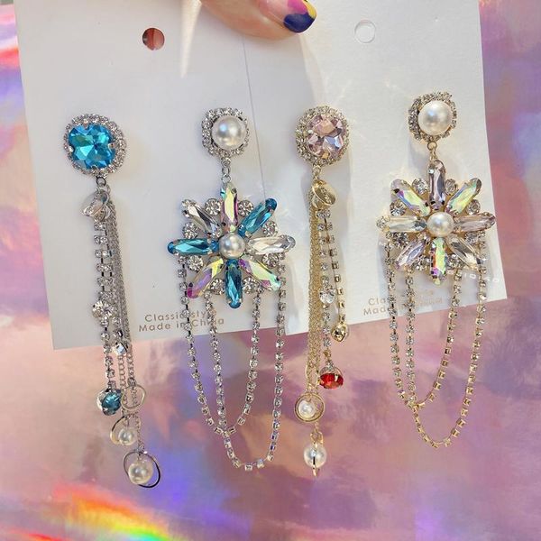 MENGJIQIAO Korean Fashion Asymmetry Snowflake Crystal Drop Earrings For Women Long Rhinestone Tassel Pendientes Jewelry Gifts, Silver
MENGJIQIAO Korean Fashion Asymmetry Snowflake Crystal Drop Earrings For Women Long Rhinestone Tassel Pendientes Jewelry Gifts, Silver