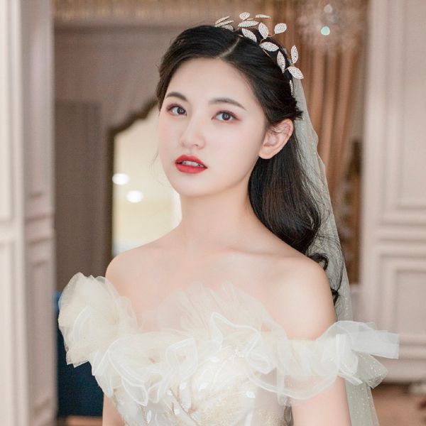 bridal headdress 2020 new set earrings crown wedding white dress hair accessories, Silver
bridal headdress 2020 new set earrings crown wedding white dress hair accessories, Silver