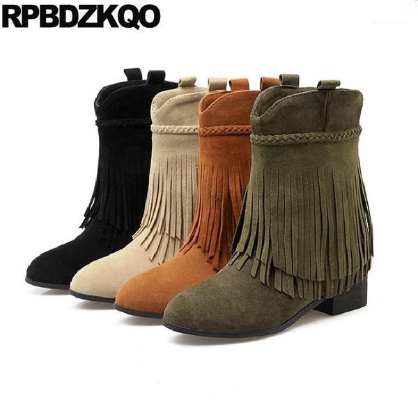 boots cute 10 fringe pointed toe low heel shoes suede women winter 2021 short autumn green big size kawaii tassel ankle slip on1, Black
boots cute 10 fringe pointed toe low heel shoes suede women winter 2021 short autumn green big size kawaii tassel ankle slip on1, Black