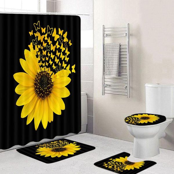 sunflower butterfly print shower curtain waterproof bathroom curtain toilet cover mat non-slip rug set bathtub decor
sunflower butterfly print shower curtain waterproof bathroom curtain toilet cover mat non-slip rug set bathtub decor