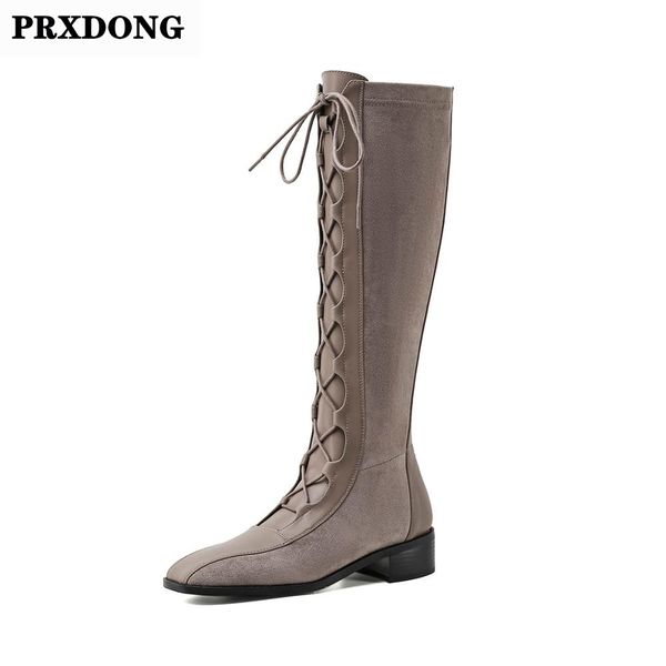 boots brand women knee high autumn winter shoes est long low heel woman genuine leather warm flock, Black
boots brand women knee high autumn winter shoes est long low heel woman genuine leather warm flock, Black