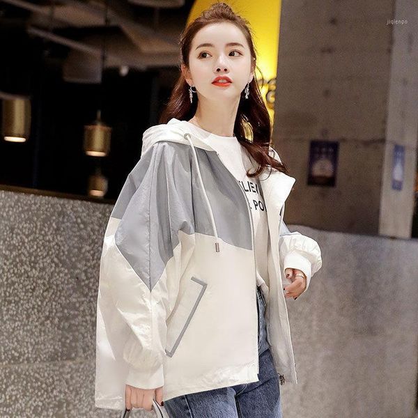 women's jackets 2021 summer women's basic hooded patchwork long sleeve loose clothing multicolor coats female casual windbreaker s, Black;brown
women's jackets 2021 summer women's basic hooded patchwork long sleeve loose clothing multicolor coats female casual windbreaker s, Black;brown