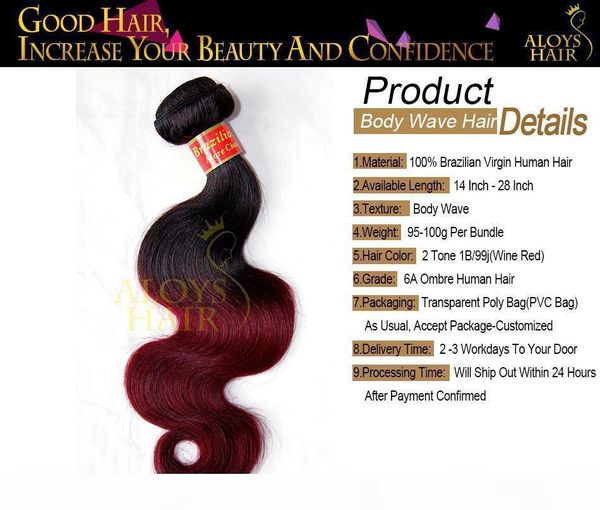 ombre brazilian body wave human hair weave bundles ombre virgin human hair extensions wefts two toned 1b 99j burgundy wine red tangle free, Black
ombre brazilian body wave human hair weave bundles ombre virgin human hair extensions wefts two toned 1b 99j burgundy wine red tangle free, Black