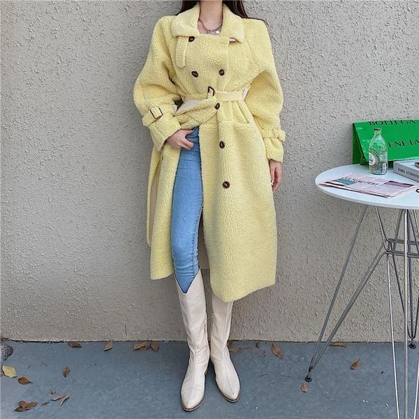 2 color new autumn korean women fur coat fashion loose double-breasted faux fur waist one imitation lamb coat mujer, Black
2 color new autumn korean women fur coat fashion loose double-breasted faux fur waist one imitation lamb coat mujer, Black