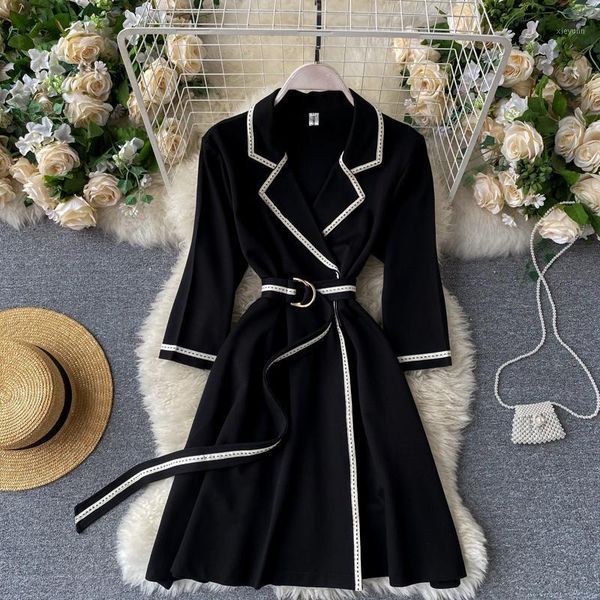 retro casual notched collar suit dress long sleeve elegant belted dress1, Black;gray
retro casual notched collar suit dress long sleeve elegant belted dress1, Black;gray